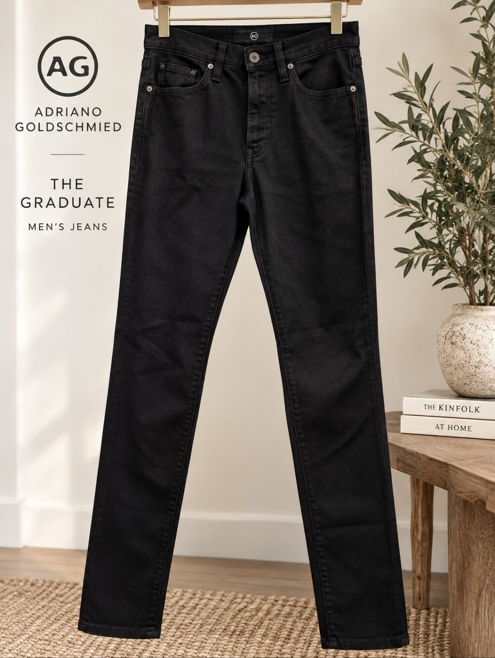 AG Adriano Goldschmied The Graduate Men’s Jeans 27 Black Slim Straight USA